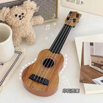 When you get bored practice piano and singing. You can play the medium ukulele. Toy small guitar simulated musical instrument.