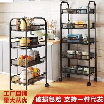 家用收纳置物架厨房卫生间美容院多层可移动小推车落地零食果蔬架