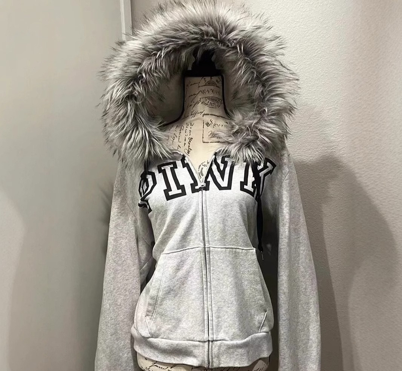 Gothic Hoodie with Skull Embroidery, Zip-Up Jacket, Fashionable Letter Print Jacket, Y2K Top, Vintage Cardigan