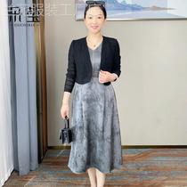 Moms Autumn Temperament Dress Middle-aged Womens Western Style Jacket Middle-aged and Elderly Spring and Autumn Zodiac Year Red Suit