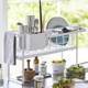 Kitchen sink storage rack Household countertop bowl and plate storage rack Multi-function double-layer bowl and chopstick drain rack with hanging rod