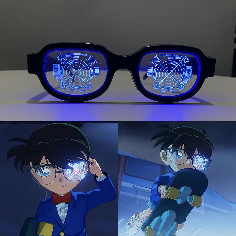 Conan Glowing Glasses Conan Style Led Glowing Personality Funny Quirky Glasses Dance Performance Glasses Gift Conan Glowing Glasses Conan Style Led Glowing Personality Funny Quirky Glasses Dance Performance Glasses Gift
