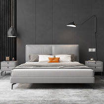 Nordic light luxury technology fabric bed double bed master bedroom upholstered bed simple modern internet celebrity ins style minimalist wedding bed