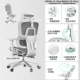 Бело-серый с подставкой для ног. Полая дышащая подушка сиденья с флокированием + механический подлокотник + вешалка для одежды (четырехуровневая воздушная штанга)