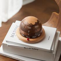 Nordic Country 2024 Earth Calendar New Birthday Gift Creative Ornament Mechanical Perpetual Calendar Retro Desk Calendar
