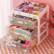 Silver core desktop storage box drawer-type childrens hair accessories organizer box dressing sundries storage box baby hair clip jewelry