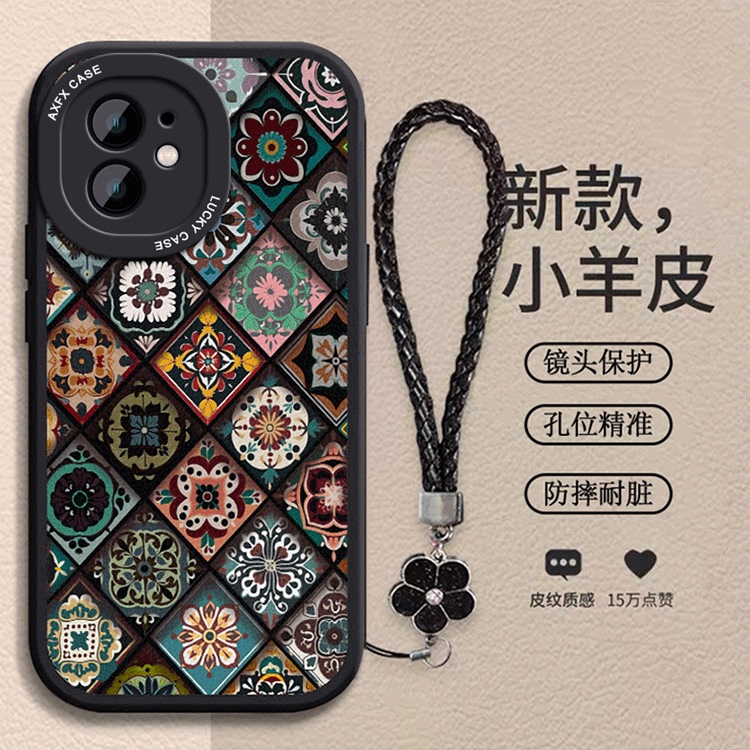 Suitable for Apple 11 Phone Case, iPhone 11 Pro Protective Cover, New Model for Women, 11Promax Full Coverage Anti-Drop, Chinese Style, Love Crazy Eleven, Soft Silicone, iPhone 11 Lambskin Multicolored Totem Case