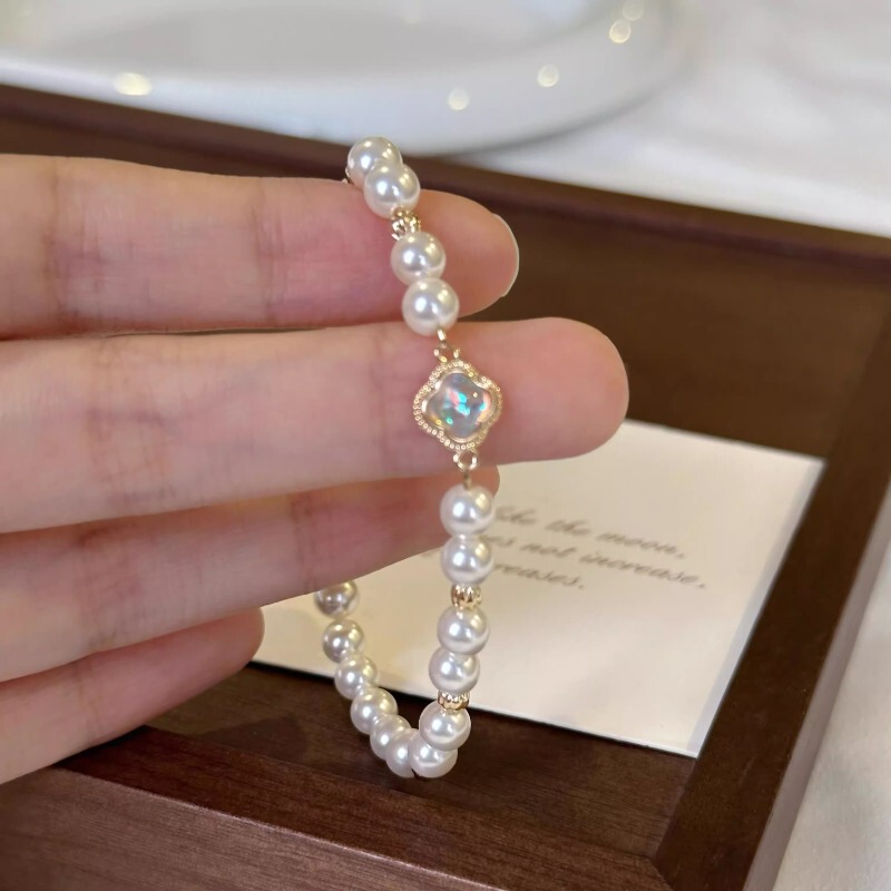 Chief Fanous Mask Four-Leaf Clover Bracelet Pearl Bracelet Women's Light Luxury Niche Exquisite Jewelry New Style