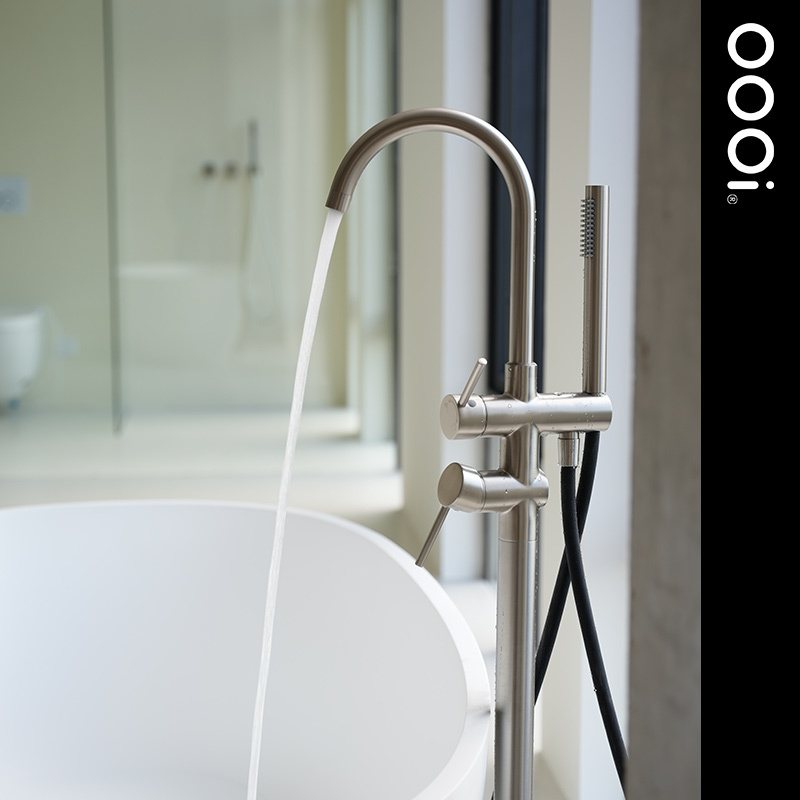 【Oooi偶一】Minimalist Brushed Nickel Concealed Vertical Cylinder Edge Faucet Bathtub Faucet All-Copper Bsw007 【Oooi偶一】Minimalist Brushed Nickel Concealed Vertical Cylinder Edge Faucet Bathtub Faucet All-Copper Bsw007
