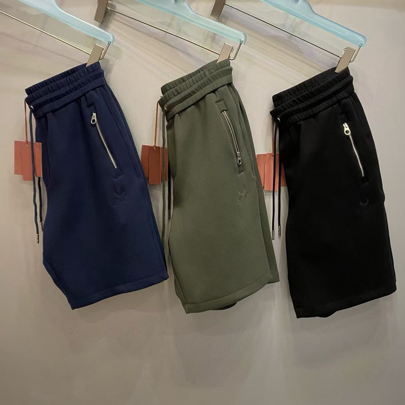 European Old Money Style 2026 Spring/Summer New Letter Badge Embroidered Air Cotton Drawstring Sports Casual Shorts for Men