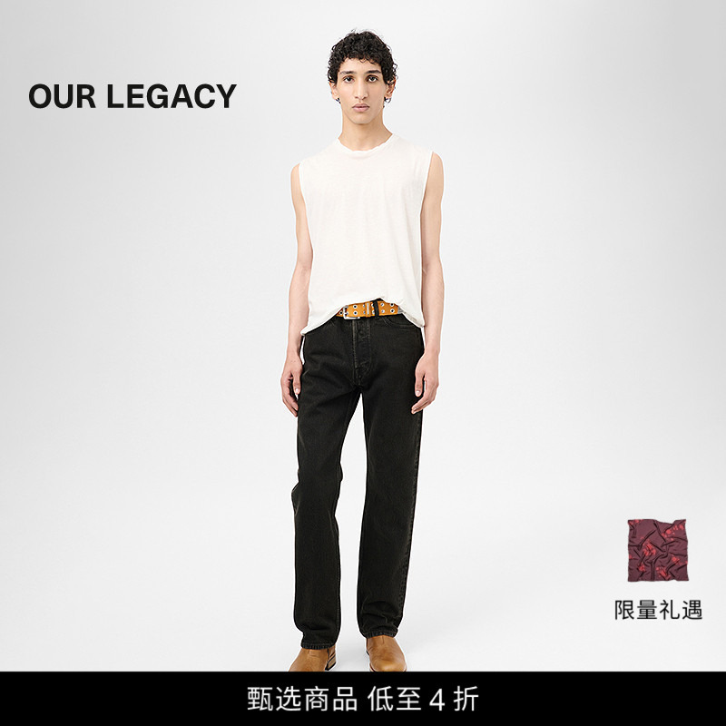 [Selected Special Offer] Our Legacy Men's First Cut Black Twill Jeans Straight-Leg Pants