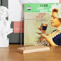 Solid wood vinyl CD rack storage cabinet rack vinyl record display rack LP rack stainless steel