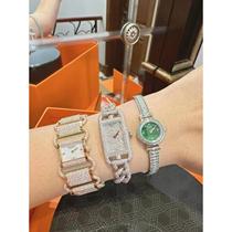 (Loluo Luxury) Full Diamond Jewelry White Gold Diamond Chain Bracelet Women’s Watch