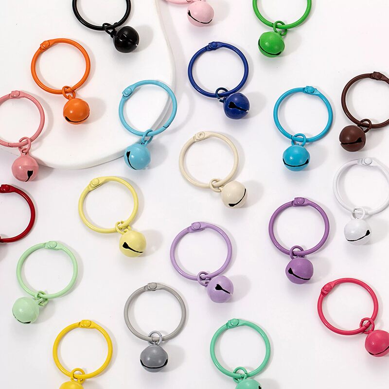 Colorful Ring Keychain Bell Pendant Creative Fashion Backpack Accessory DIY Decorative Key Chain Buckle