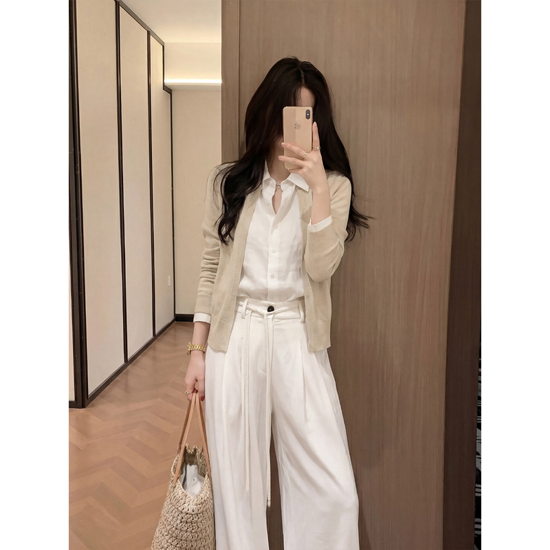 Lazy, Casual, and Relaxed Style Outfit: Thin Cardigan Sweater, Youthful and Stylish Knit Top, New Spring 2026 Collection