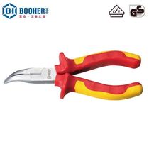 BOOHER insulated bent nose pliers 6 two-color VDE electricians pliers biased nose pliers pressure-resistant diagonal nose pliers birds mouth