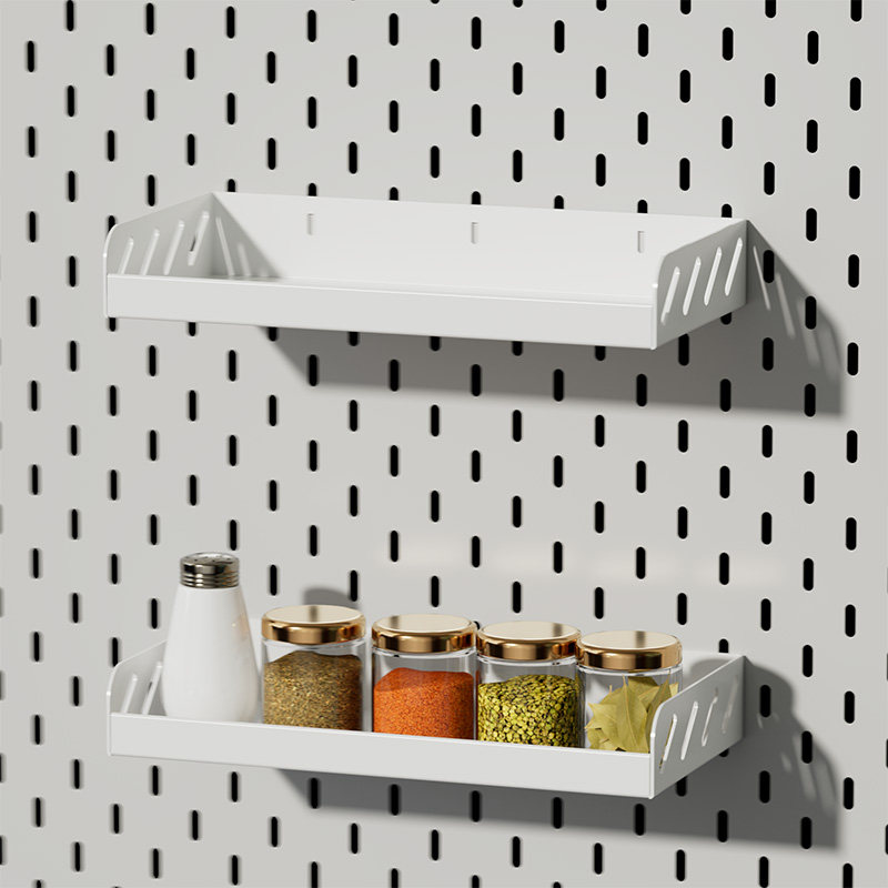 Perforated board accessories kitchen shelf hook t storage box hanging basket wall-mounted punch-free laminate shelf fixed