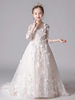 Girls' Dress, Children's Princess Dress, Birthday Flower Girl Wedding Dress, Little Host's Stunning Piano Performance Dress, Runway Show with Train
