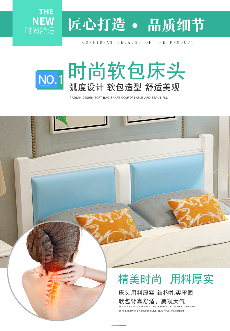 Hiện đại giường gỗ nhỏ gọn 1,8 m giường đôi phòng ngủ bọc giường 1.2m thông phong cách châu Âu 1,5 m giường đơn - Giường giường pallet