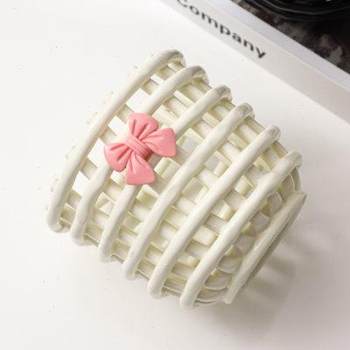 Ceramic imitation rattan storage basket desktop cosmetic storage cylinder dressing table makeup brush debris storage box storage box