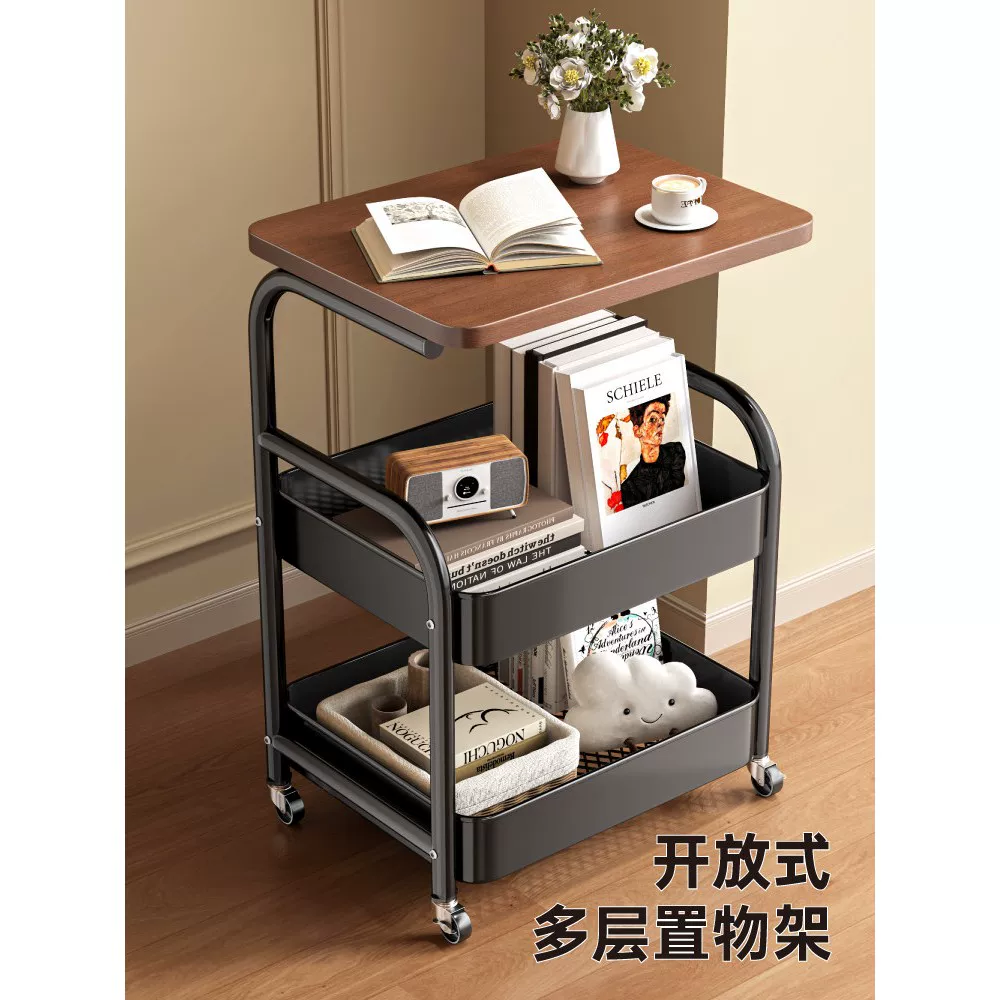 Second-hand movable trolley storage rack bedside table living room sofa side table coffee table snack storage rack
