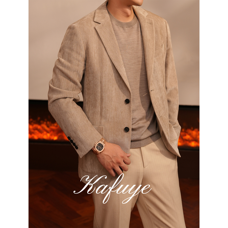 Kafuye Men's Clothing [Light Luxury Old Money] High-End Casual Business Suit Men's Comfortable and Crisp Jacket Z002