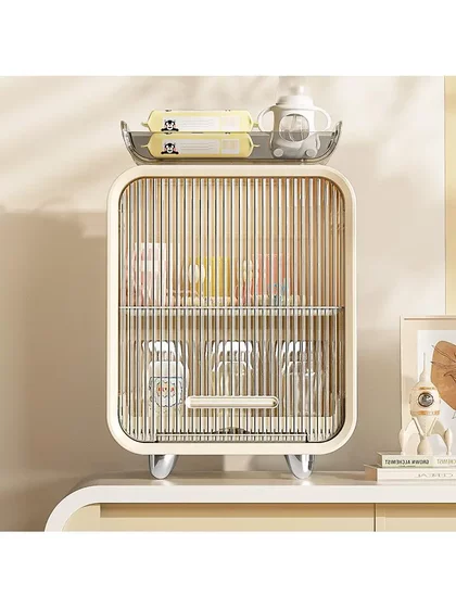 奶瓶收纳架婴儿桌上卧室家用沥水架宝宝餐具多功能杯子防尘置物柜