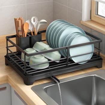 Direct sales new kitchen dish rack countertop dining tray storage household with drainage rack installation multi-purpose sewage rack