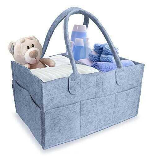 Portable Diaper Felt Storage Bag, Large Capacity Tote Bag, Multi-Compartment Storage Bag for Baby Diapers and Toys for Outings