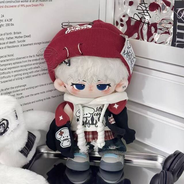 Baby Clothes, Don'T Mess with the Puppy, 20cm Cotton Doll Set, American Retro Doll Clothes, Cute Doll Clothes