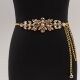 New Style Women's Rhinestone-Embellished Chain Belt, High-End Gold Waist Chain, Fashionable Dress and Evening Dress Accessories for Women