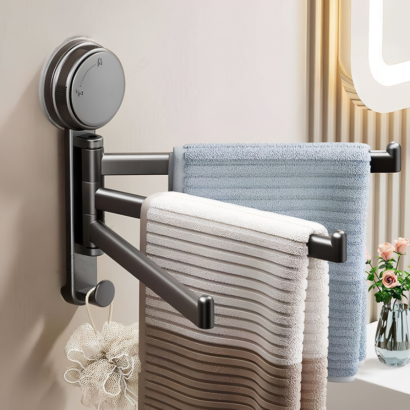 Suction Cup Kitchen Cloth Rack, Sink Window Sill Multi-Rod Rotatable Draining Rack, Storage Rack, Wall-Mounted Towel Rack