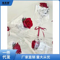 Plastic paper aluminum foil tinfoil bouquet lining silver color hand-kneaded paper floral package flower paper packaging