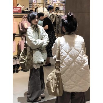 Lingge down cotton jacket for women, new autumn and winter quilted jacket, korean style, super good-looking cotton coat, thickened cotton jacket, high-end feel Lingge down cotton jacket for women, new autumn and winter quilted jacket, korean style, super good-looking cotton coat, thickened cotton jacket, high-end feel
