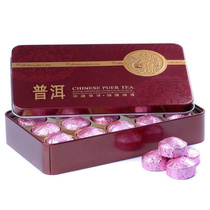 Puer Tea Colorful Lotus Leaf Tea Lotus Leaf Puer Small Golden Tuo Mini Tuo Tea in Exquisite Iron Box
