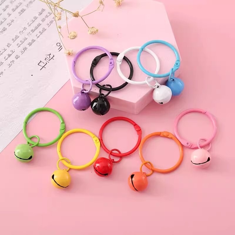 Colorful Ring Keychain Bell Pendant Creative Fashion Backpack Accessory DIY Decorative Key Chain Buckle
