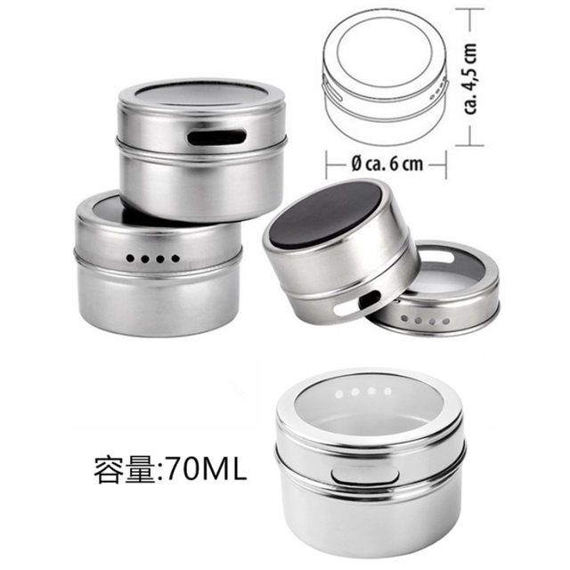 Magnetic suction seasoning box refrigerator magnet seasoning box spice barbecue seasoning jar storage box kitchen rotary seasoning jar