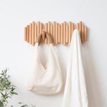 Nordic solid wood hook hidden coat hook entrance wall entrance wall coat rack creative home wall hanging