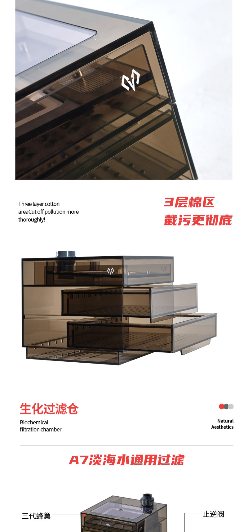 满堂鸿SU9MINI极简不锈钢大型金晶超白鱼缸高分子过滤混养水族缸 detail 22