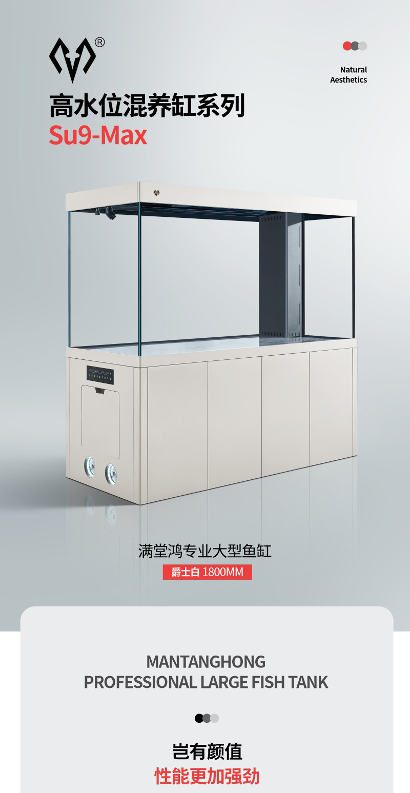 满堂鸿SU9max不锈钢金晶超白高水位大型混养缸龙鱼缸虎鱼缸 detail 7