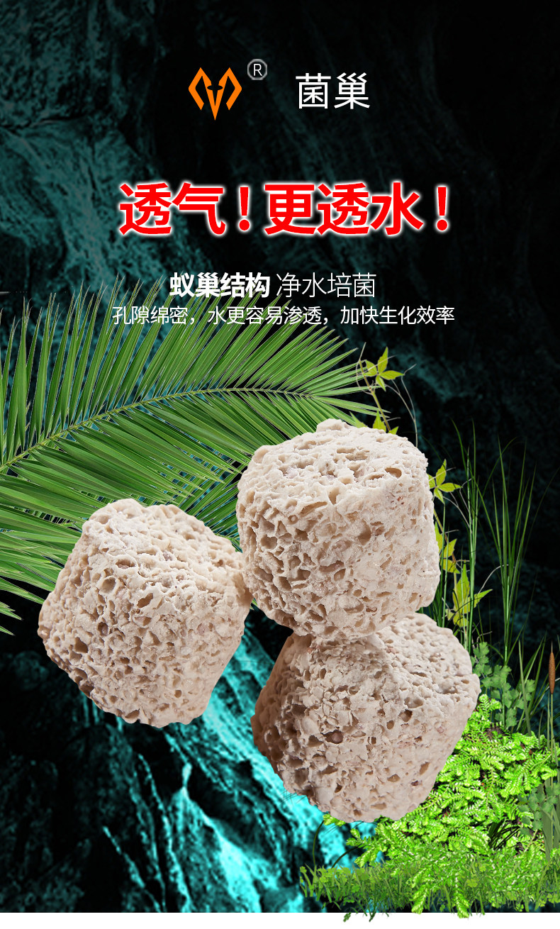 满堂鸿鱼缸过滤材料菌巢鱼池净水培菌环稳定水质硝化细菌屋多孔 detail 7