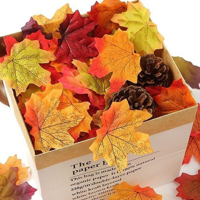 Simulated Maple Leaf Single Piece Fake Leaf Wedding Banquet Decoration Autumn Landscaping Kindergarten Handmade DIY Scene Arrangement