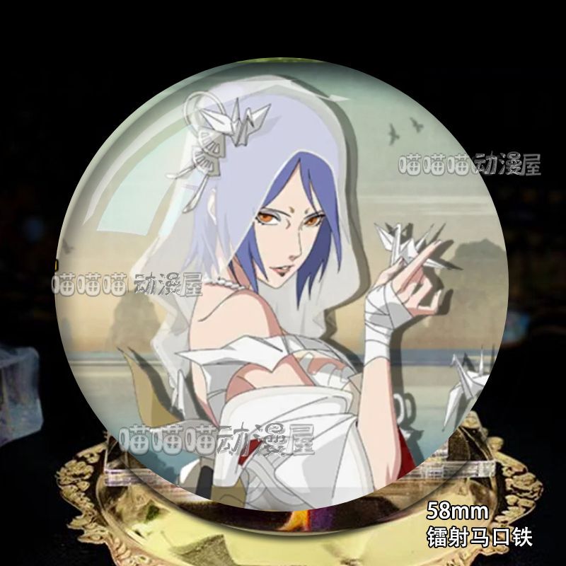 Naruto Konan Laser Enamel Fan-Made Badge 58mm Tinplate Pin Decoration Gift