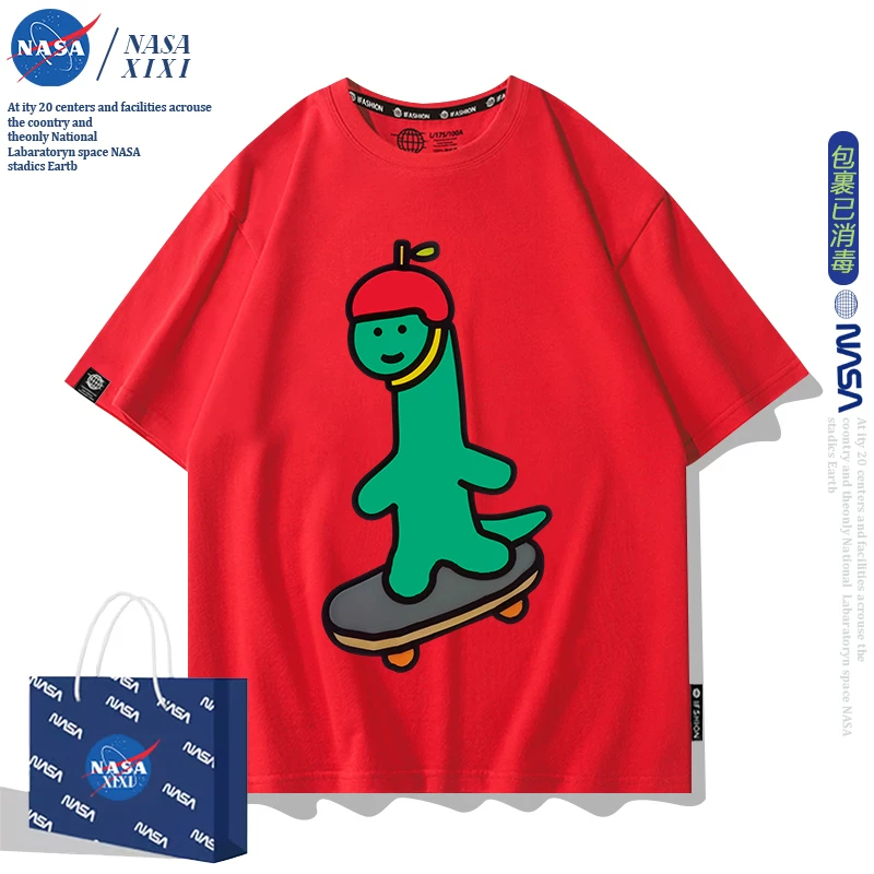 NASA JOGUMAN сустав короткие рукава футболка мужская лето Браджио периферийные вещи модная брендовая футболка