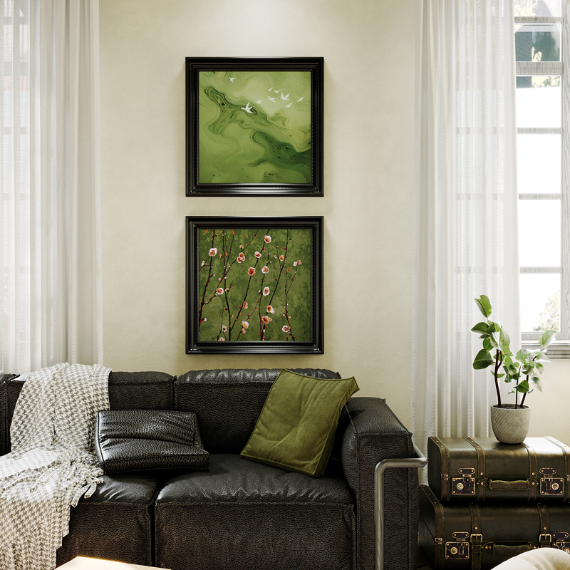 Retro Nanyang Style Living Room Creative Decorative Painting Sideboard Combination Hanging Painting French Medieval Corridor Aisle Wall Painting
