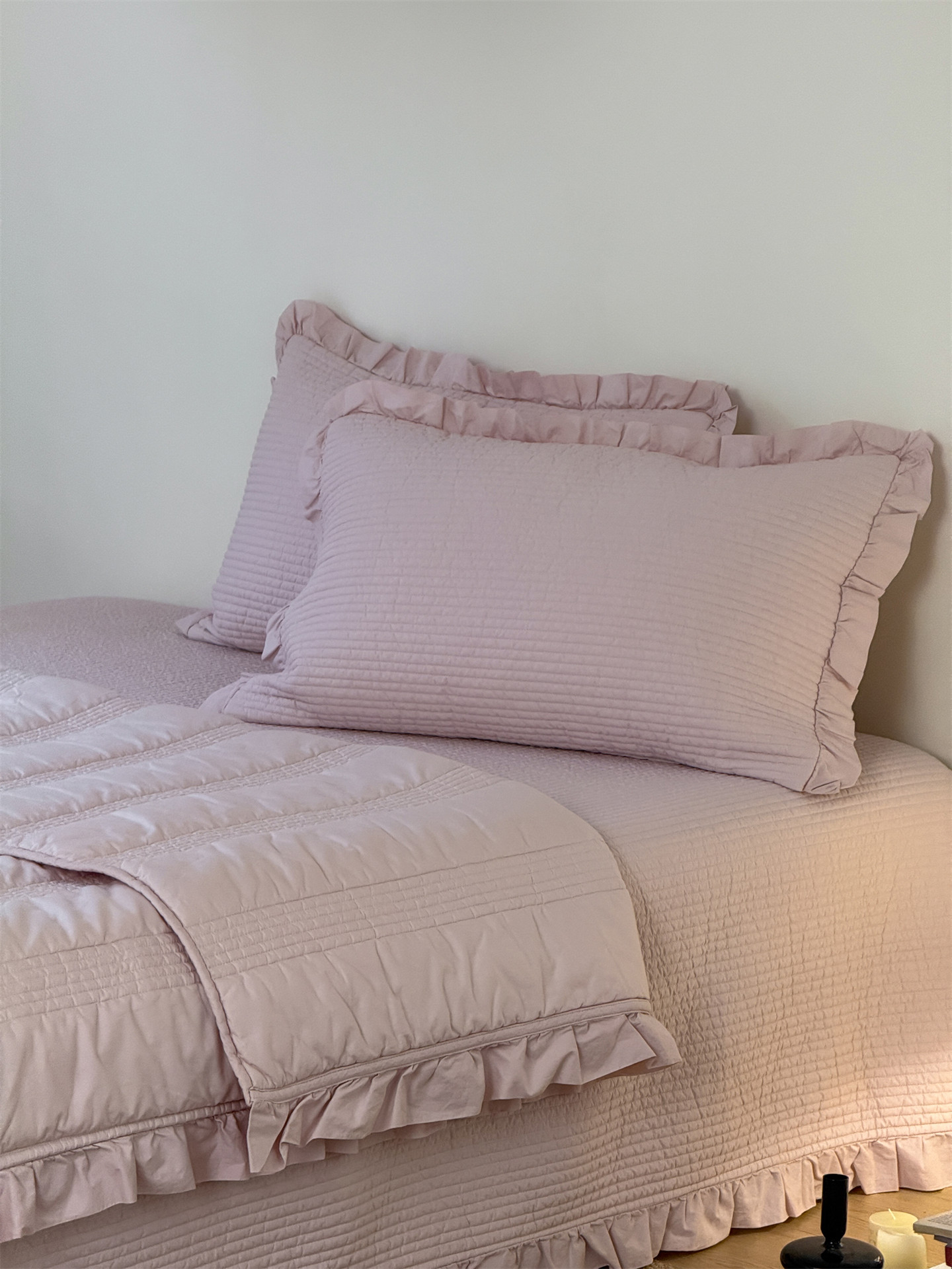 Корейский комплект постельного белья из чистого хлопка 60 нитей, простой однотонный покрывал трех предметов, свежее стеганое одеяло четыре предмета