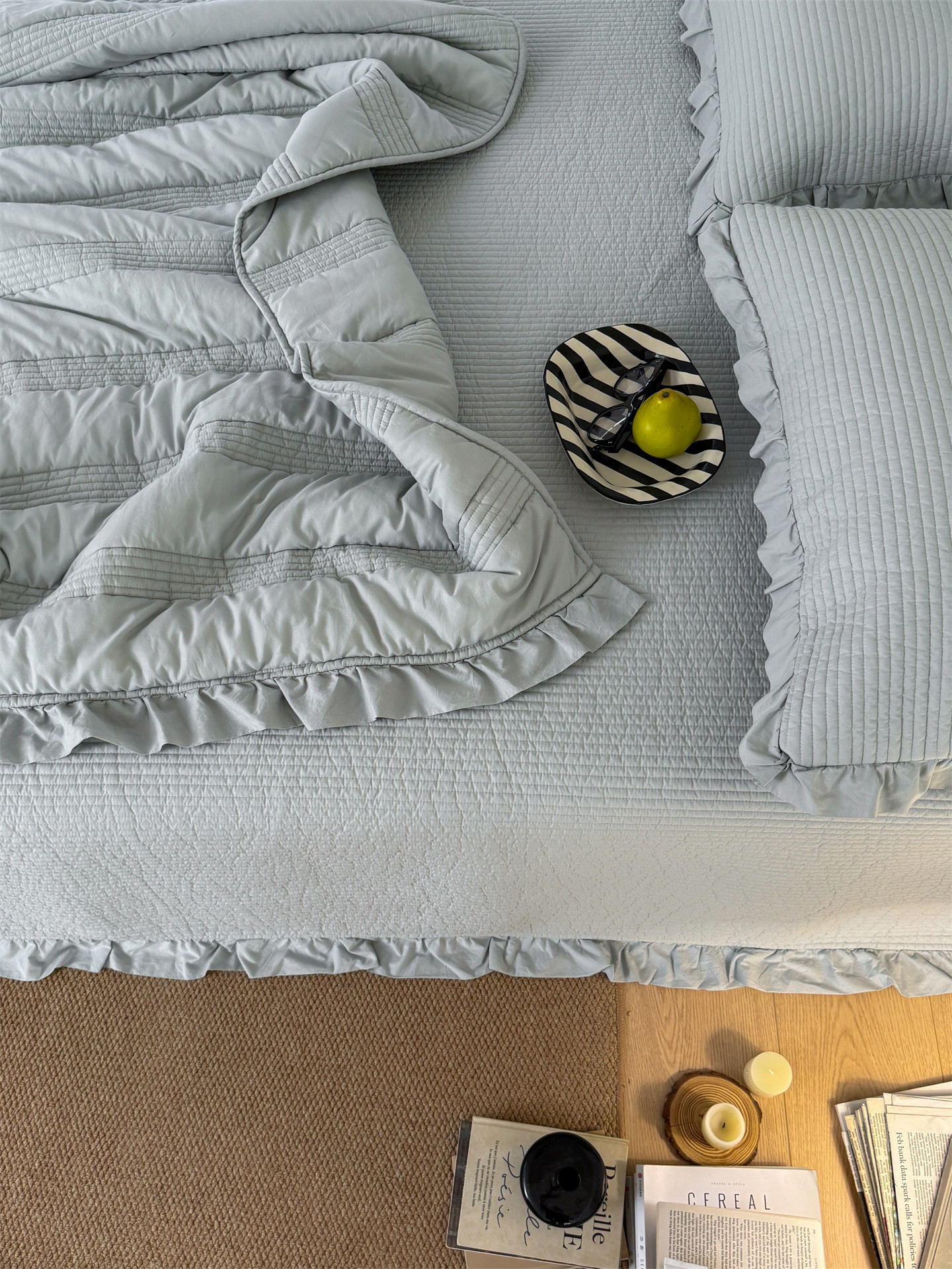 Корейский комплект постельного белья из чистого хлопка 60 нитей, простой однотонный покрывал трех предметов, свежее стеганое одеяло четыре предмета