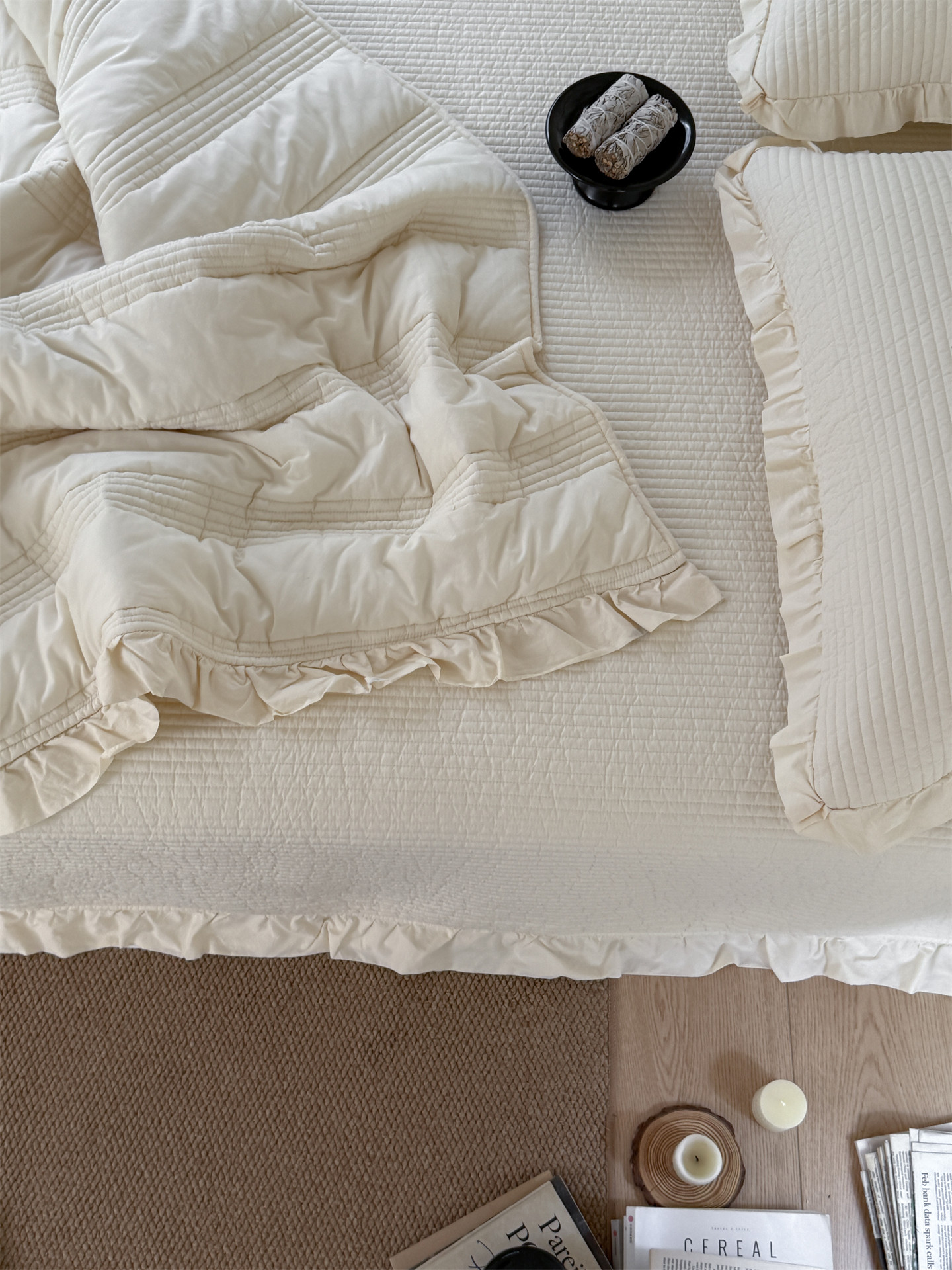 Корейский комплект постельного белья из чистого хлопка 60 нитей, простой однотонный покрывал трех предметов, свежее стеганое одеяло четыре предмета