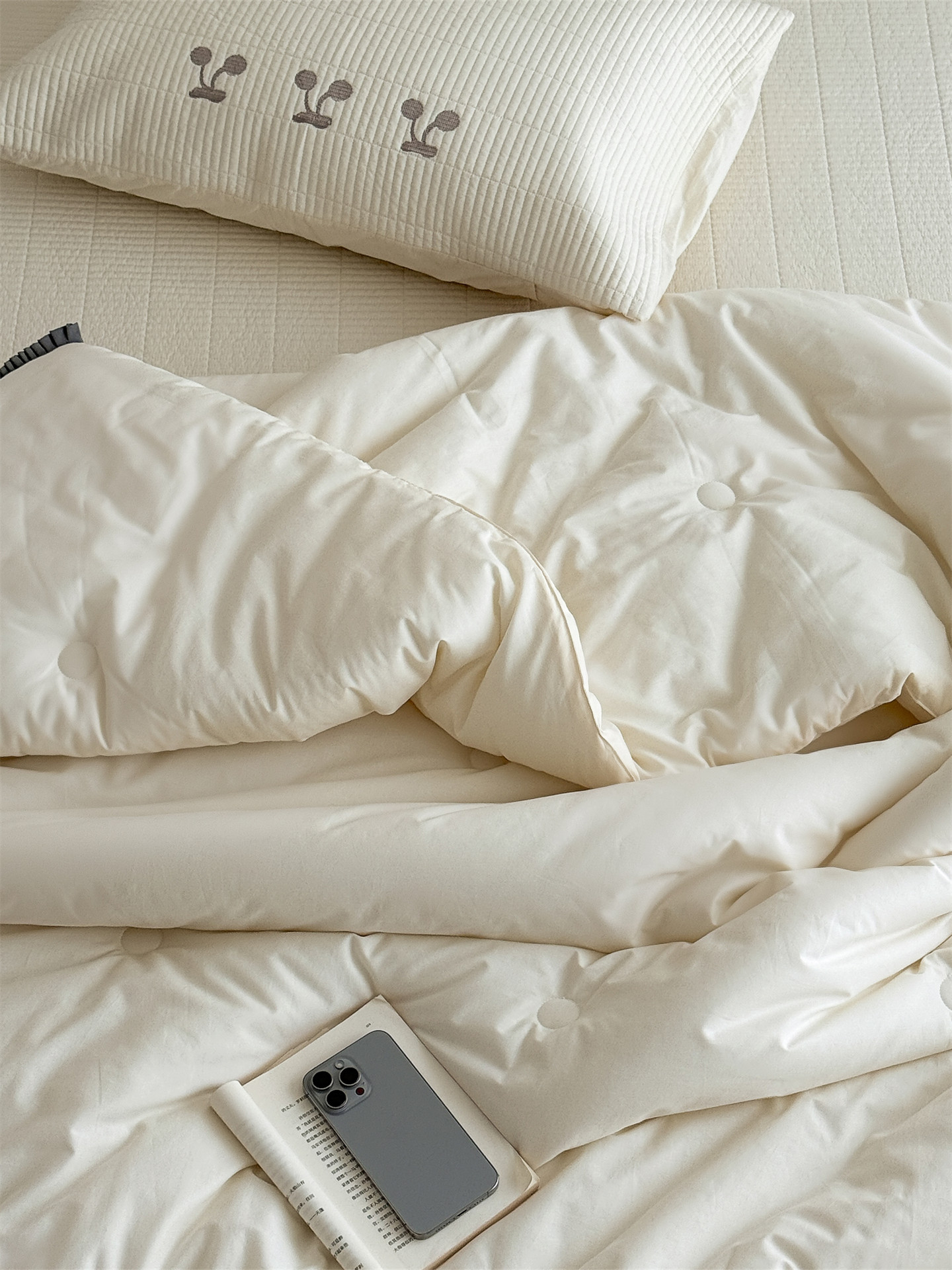 Корейский 大鹅 хлопковый комплект покрывала с вышивкой вишни 3 предмета ins стиль с кружевом мягкое теплое одеяло весна-осень