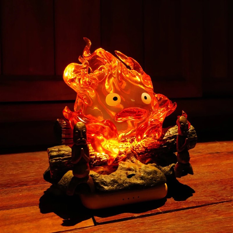 Howl's Moving Castle Meets Calcifer Figure, Glowing Heart Ornament, Birthday Gift, Night Light